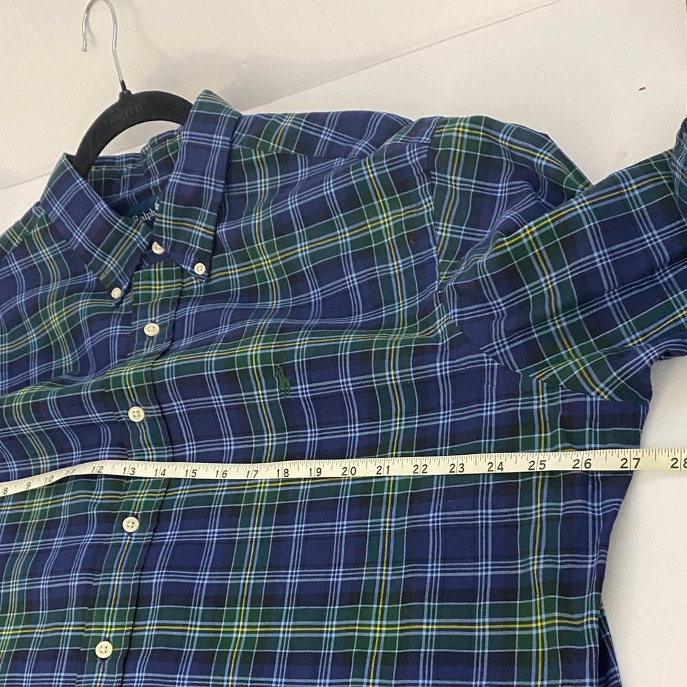 Ralph Lauren Men's Green and Blue Checkered Shirt - Picture 5 of 9